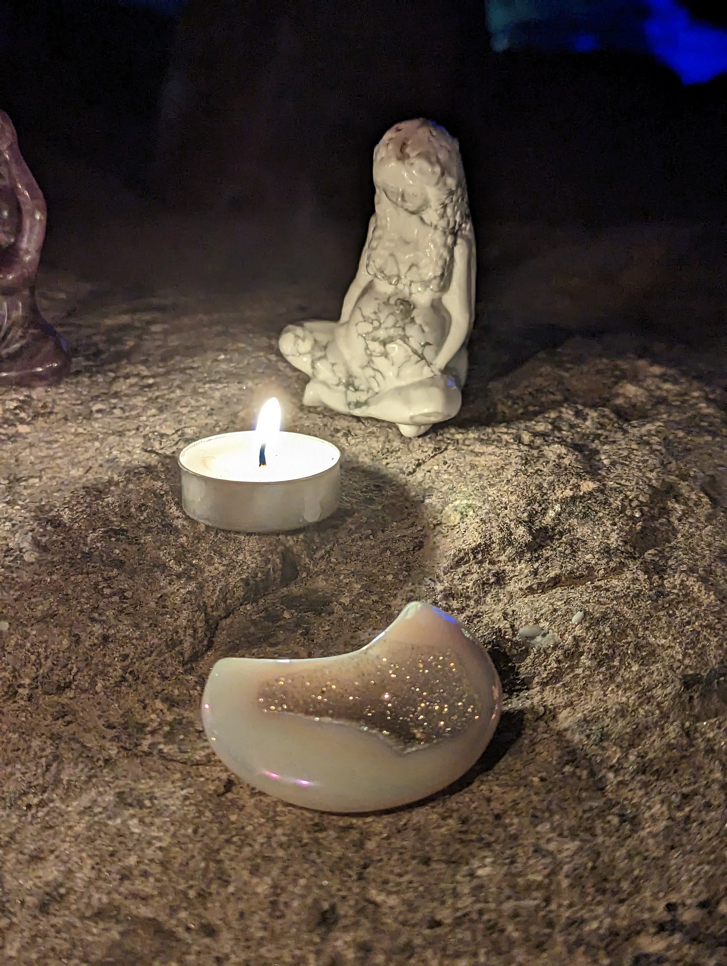 Aura Agate Druzy Moons